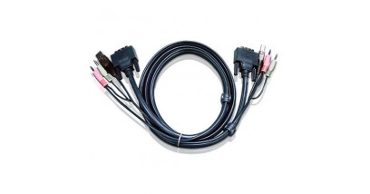 1.8 м. кабель/шнур, Монитор (DVI-D Dual Link) +USB (Клавиатура+Мышь) +2 Звуковых Разъема (линейный, микрофон) <=> Монитор (DVI-D Dual Link) +USB +2 Звуковых Разъема (линейный, микрофон) (ПК: х DVI-D Male + 1х USB Тип А Male + 2 Звуковых Разъема (лин