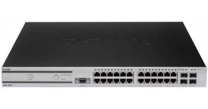 Коммутатор D-Link DWS-3024L, Wirreles Switches L2+ , 24x10/100/1000BASE-T, 4xCombo SFP, PoE , 19”