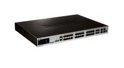 Коммутатор D-Link DGS-3420-28SC, 24-ports SFP L2+ Stackable Management Switch with 4 Combo ports 10/100/1000Base-T/SFP and 4-ports SFP+