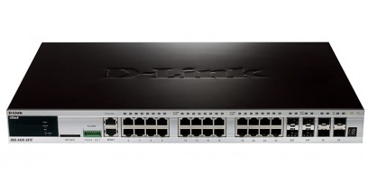 Коммутатор D-Link DGS-3420-28TC, 24-ports 10/100/1000Base-T L2+ Stackable Management Switch with 4 Combo ports 10/100/1000Base-T/SFP and 4-ports SFP+