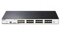 Коммутатор D-Link DGS-3120-24PC/B1AEI 24-Port Managed L2+ PoE Gigabit Switch, 20 10/100/1000BASE-T PoE ports, 4 Combo 1000BASE-T/SFP, 2x10G CX4 for stacking