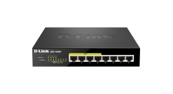Коммутатор D-Link DGS-1008P, Layer 2 unmanaged Gigabit Switch with PoE 8 x 10/100/1000 Mbps Ethernet ports Ports 1-4 are PoE ports, Ports 5-8 are non-PoE ports