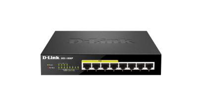 Коммутатор D-Link DGS-1008P, Layer 2 unmanaged Gigabit Switch with PoE 8 x 10/100/1000 Mbps Ethernet ports Ports 1-4 are PoE ports, Ports 5-8 are non-PoE ports