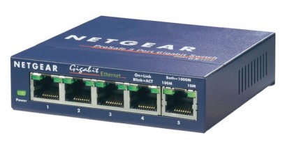 Коммутатор NETGEAR GS105GE 5-портовый 10/100/1000 Мбит/с коммутатор с внешним блоком питания и функциями энергосбережения