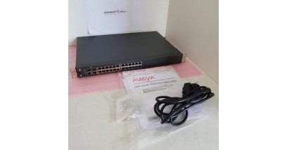Коммутатор Nortel (Avaya) 2526T-PWR Ethernet Routing Switch with 24 10/100 ports (12 ports support PoE), 2 combo 10/100/1000 SFP ports, plus 2 1000BaseT rear ports & a 46cm stack cable. Includes Base Software License Kit (See