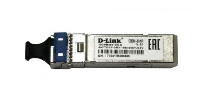 Трансивер D-Link DEM-331R, 1-port mini-GBIC 1000Base-LX SMF WDM SFP Tranceiver (up to 40km, support 3.3V power, LC connector)