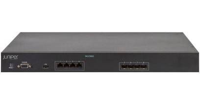 Wireless Lan Controller with 4 x GigE (SFP) and 4 x 1000Base-T ports, dual integrated PSU, including 16 AP license, HW-accelerated encryption