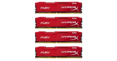 Модуль памяти Kingston 32GB DDR4 2133 DIMM HyperX FURY Red HX421C14FR2K4/32 Non-ECC, CL14, 1.2V, Kit (4x8GB), Retail