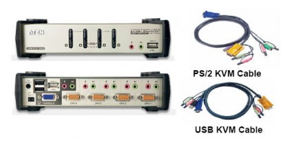 Переключатель KVM 4 Port USB2.0 KVMP Switch with OSD