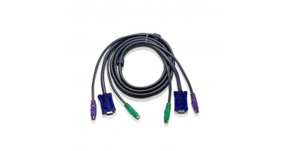 5.0 м. удлинитель кабеля/шнура для PS/2 КВМ (1х HDB-15 Male + 2х Mini-DIN Male; 1х HDB-15 Female + 2х Mini-DIN Female), ATEN.