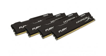 Модуль памяти Kingston 64GB DDR4 2133 DIMM HyperX FURY Black HX421C14FBK4/64 Non-ECC, CL14, 1.2V, Kit (4x16GB), Retail