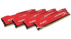Модуль памяти Kingston 64GB DDR4 2133 DIMM HyperX FURY Red HX421C14FRK4/64 Non-ECC, CL14, 1.2V, Kit (4x16GB), Retail