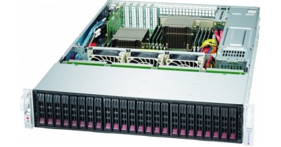 Корпус Supermicro CSE-216BE1C4-R1K23LPB 2U 2x1200W, 24x2.5" bays, Single SAS3 (12Gbps) expander, LP, 4x NVMe Support