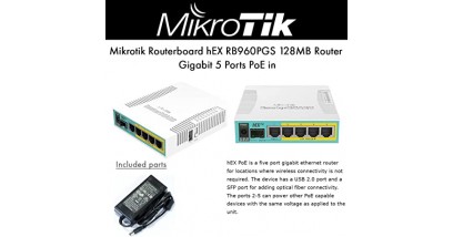 Маршрутизатор MIKROTIK RB960PGS 10/100/1000M Router 5x10/100/1000M / 1xSFP / USB 2.0 / 128Мб HEX POE