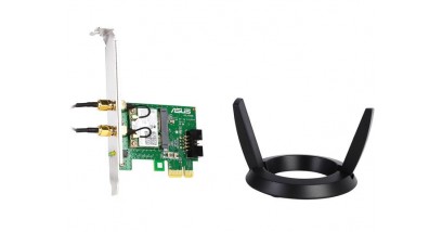 Сетевой адаптер Asus WiFi Adapter PCI-E PCE-AC55BT (PCI-Ex1, Dual-band (2.4GHz/5GHz), WLAN 1.2Gbps, 802.11ac, +Bluetooth 4.0) 2x ext Antenna
