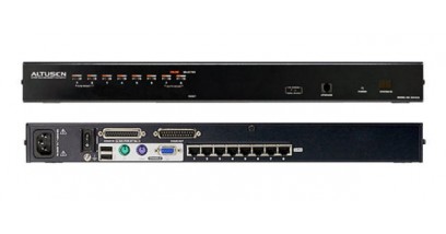 Переключатель KVM ATEN ALTUSEN <KH1508A> 1U 8-port KVM Switch (кл-ра+мышьUSBилиPS/2+VGA15pin)