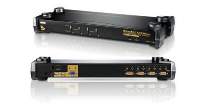 Переключатель KVM ATEN <CS1754>4-Port PS/2-USB KVM Switch (клавиатура USB+мышь USB+VGA15pin+Audio+Mic)
