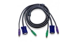 ATEN KVM Cable 2L-1005P/C Кабель для KVM: 2*PS/2(m)+DB15(m) (PC) -на- 2*PS/2(m)+..