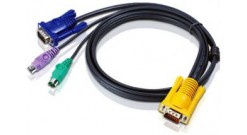ATEN KVM Cable 2L-5202P Кабель для KVM: 2*PS/2(m)+DB15(m) (PC) -на- SPHD15(m) (KVM), 1.8м
