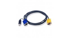 ATEN KVM Cable 2L-5202UP Кабель для KVM: USB(Am)+DB15(m) (PC) -на- SPHD15(m) (KVM), 1.8м
