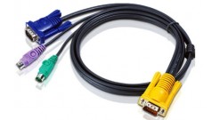 ATEN KVM Cable 2L-5206P Кабель для KVM: 2*PS/2(m)+DB15(m) (PC) -на- SPHD15(m) (KVM), 6м