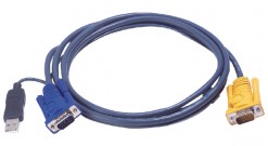 ATEN KVM Cable 2L-5206UP Кабель для KVM: USB(Am)+DB15(m) (PC) -на- SPHD15(m) (KVM), 6м