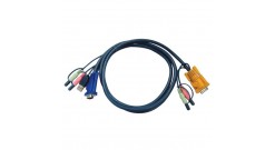 ATEN KVM Cable 2L-5305U Кабель для KVM: USB(Am)+DB15(m)+2*Audio (PC) -на- SPHD15(m)+2*Audio (KVM), 5м