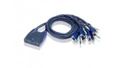 Переключатель KVM ATEN KVM Switch CS-64U 4-port, мини, USB+audio, встроенные кабели 1.8м