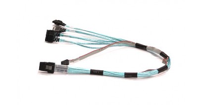 Кабель Supermicro CBL-0097L-03 - Cable SAS IPASS (SFF-8087) to 4xSATA (прямые) 50cm, with SideBand 30AWG