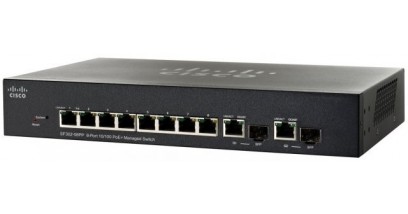 Коммутатор Cisco SB SF302-08PP-K9-EU, 8-Port 10/100 PoE+ Managed Switch