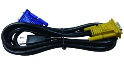 D-Link DKVM-IPVUCB, 2 in 1 USB + D-SUB KVM Cable for DKVM-IP8/T1 device, 1.8m