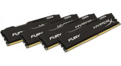 Модуль памяти Kingston 64GB DDR4 (2400) 64Gb HyperX Fury HX424C15FBK4/64 , CL15, 1.2V, комплект 4 шт. по 16Gb