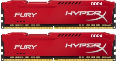 Модуль памяти Kingston 16GB DDR4 (2933) 16Gb HyperX Fury HX429C17FR2K2/16, CL17, 1.2V, комплект 2 шт. по 8Gb, красный радиатор, RTL