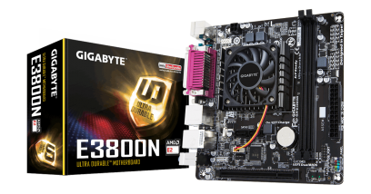 Материнская плата Gigabyte GA-E3800N, AMD® E2-3800 (1.3 GHz), 2xDDR3-1600, D-SUB+HDMI, 1xPCI, 2xSATA3, 8 Ch Audio