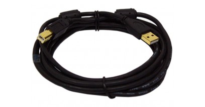 Кабель USB2.0 соединительный USB A-B Konoos "KC-USB2-AMBM-1.8", с позолоченными контактами, с ферритовыми кольцами (1.8м) (распродажа)