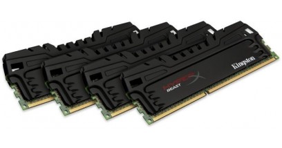 Модуль памяти Kingston DRAM 16GB 1866MHz DDR3 CL9 DIMM (Kit of 4) XMP HyperX Beast, EAN: 740617234978