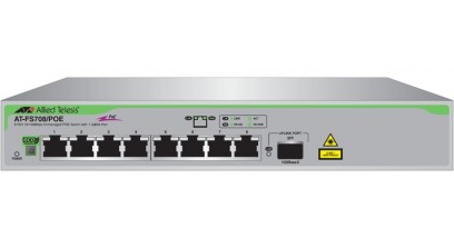 Коммутатор Allied Telesis 8 port 10/100 unmanaged POE switch with 1 SFP uplink