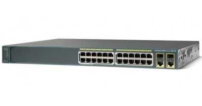 Коммутатор Cisco WS-C2960+24PC-L Catalyst 2960 Plus 24 10/100 PoE + 2 T/SFP LAN Base