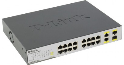 Коммутатор D-Link DES-1018MP, 16 Ports 10/100 Mbps PoE + 2 10/100/1000BASE-T/SFP Combo Ports Unmanaged Switch