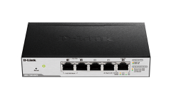 Коммутатор D-Link DGS-1100-05PD/U, L2 Smart Switch with 4 10/100/1000Base-T ports and 1 10/100/1000Base-T PD port(2 PoE ports 802.3af (15,4 W), PoE Budget 18W from 802.3at / 8W from 802.3af).2K Mac address, 802