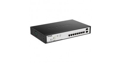 Коммутатор D-Link DGS-1100-10MPP/C1A L2 Smart Switch with 8 10/100/1000Base-T and 2 1000Base-X SFP ports (6 PoE ports 802.3af/802.3at(30 W), 2 PoE ports 802.3af/802.3at/UPoE 802.3bt draft (75 W) PoE Budget 242