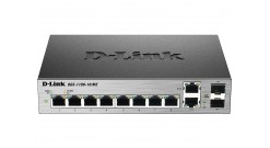 Коммутатор D-Link DGS-1100-10, 8-Port 10/100/1000Base-T ports + 2 combo 100/1000Base-T/SFP ports Metro Ethernet Switch