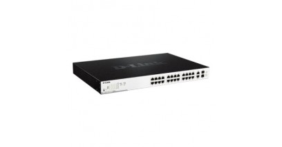 Коммутатор D-Link DGS-1100-26MPP/C1A L2 Smart Switch with 24 10/100/1000Base-T ports and 2 1000Base-T/SFP combo-ports (20 PoE ports 802.3af/802.3at (30 W),4 802.3af/802.3at/UPoE 802.3bt draft (75 W), PoE Budg