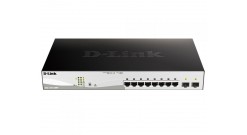 Коммутатор D-Link DGS-1210-10MP/F1A, L2 Smart Switch with 8 10/100/1000Base-T po..
