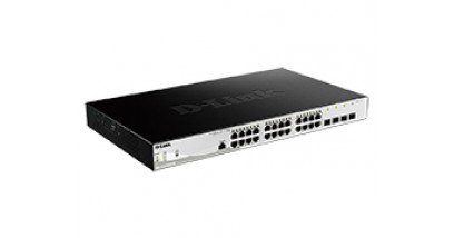 Коммутатор D-Link DGS-1210-28MP/ME/B1A, L2 Managed Switch with 24 10/100/1000Base-T ports and 4 1000Base-X SFP ports (24 PoE ports 802.3af/802.3at (30 W), PoE Budget 370 W).16K Mac address, 802.3x Flow Control
