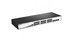 Коммутатор D-Link DGS-1210-28P/ME/B1A, L2 Managed Switch with 24 10/100/1000Base-T ports and 4 1000Base-X SFP ports (24 PoE ports 802.3af/802.3at (30 W), PoE Budget 193 W)