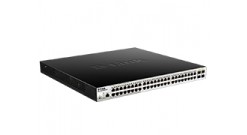 Коммутатор D-Link DGS-1210-52MPP/ME/B1 L2 Managed Switch with 48 10/100/1000Base-T ports and 4 1000Base-X SFP ports (48 PoE ports 802.3af/802.3at (30 W), PoE Budget 740 W).