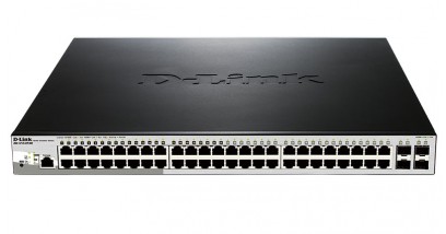 Коммутатор D-Link DGS-1210-52P/ME/B1 Gigabit Smart Switch with 24 10/100/1000Base-T PoE, 24 10/100/1000Base-T and 4 Gigabit SFP ports