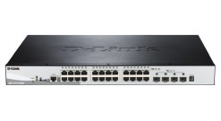 Коммутатор D-Link DGS-1510-28P, Gigabit Stackable SmartPro Switch with 24 10/100/1000Base-T PoE ports, 2 Gigabit SFP, 2 10G SFP+ ports
