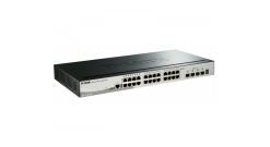 Коммутатор D-Link DGS-1510-28X, Gigabit Stackable SmartPro Switch with 24 10/100/1000Base-T ports, 4 10G SFP+ ports
